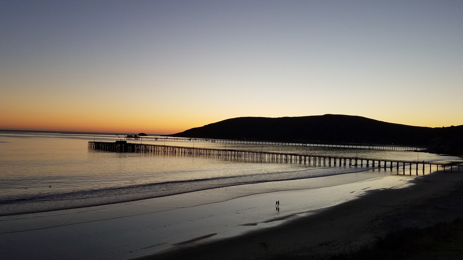 Avila Beach pier at sunset on the Central Coast of California